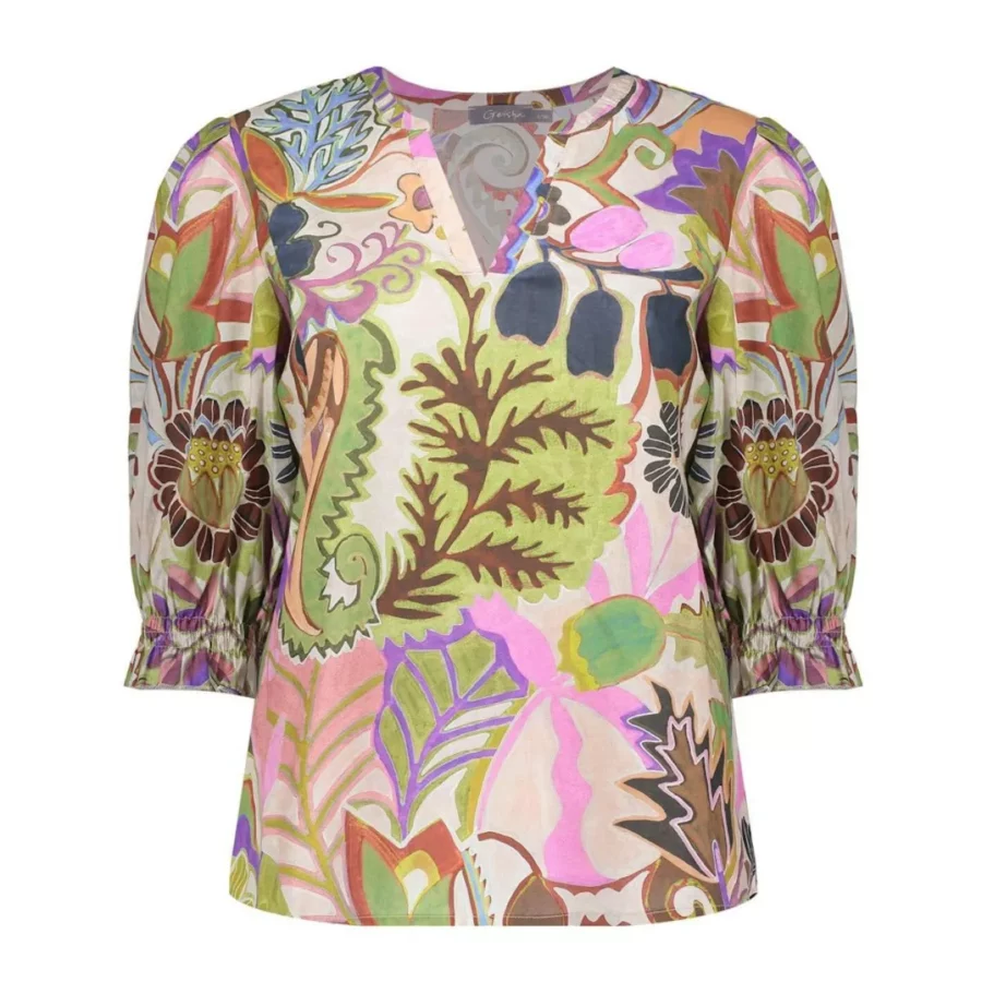 GEISHA-Top-53250-20-530 green/purple-GROEN