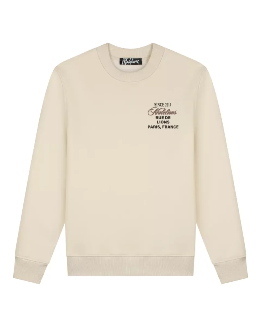 MALELIONS-Malelions men design sweater-MM1-SS25-15-120 Beige-BEIGE