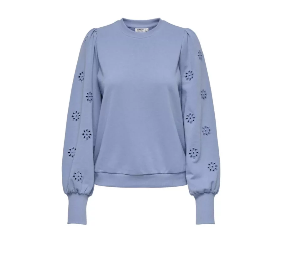 ONLY-ONLFEMME L/S PUFF EMBROIDERY UB SWT-15315687-Tempest-LICHT BLAUW