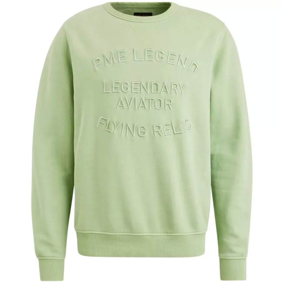 PME LEGEND-Crewneck gd terry-PSW2411481-6258 Quiet green-GROEN