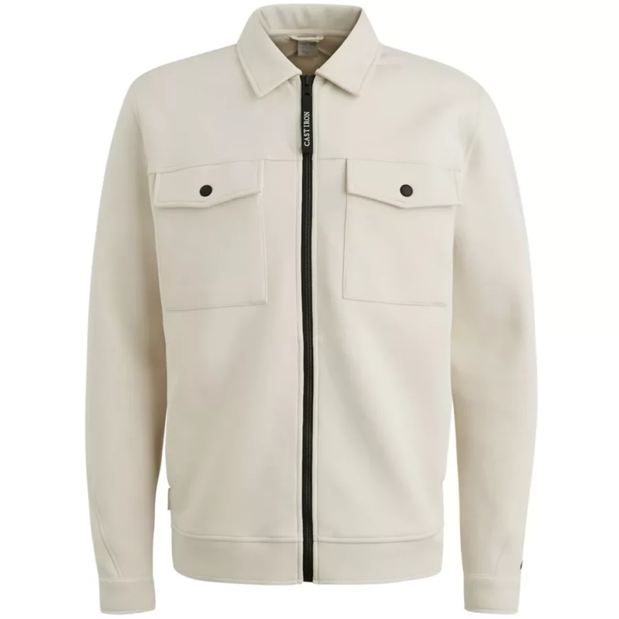 CAST IRON-Zip jacket Interlock sweat-CSW2502411-7165 Almond milk-WIT