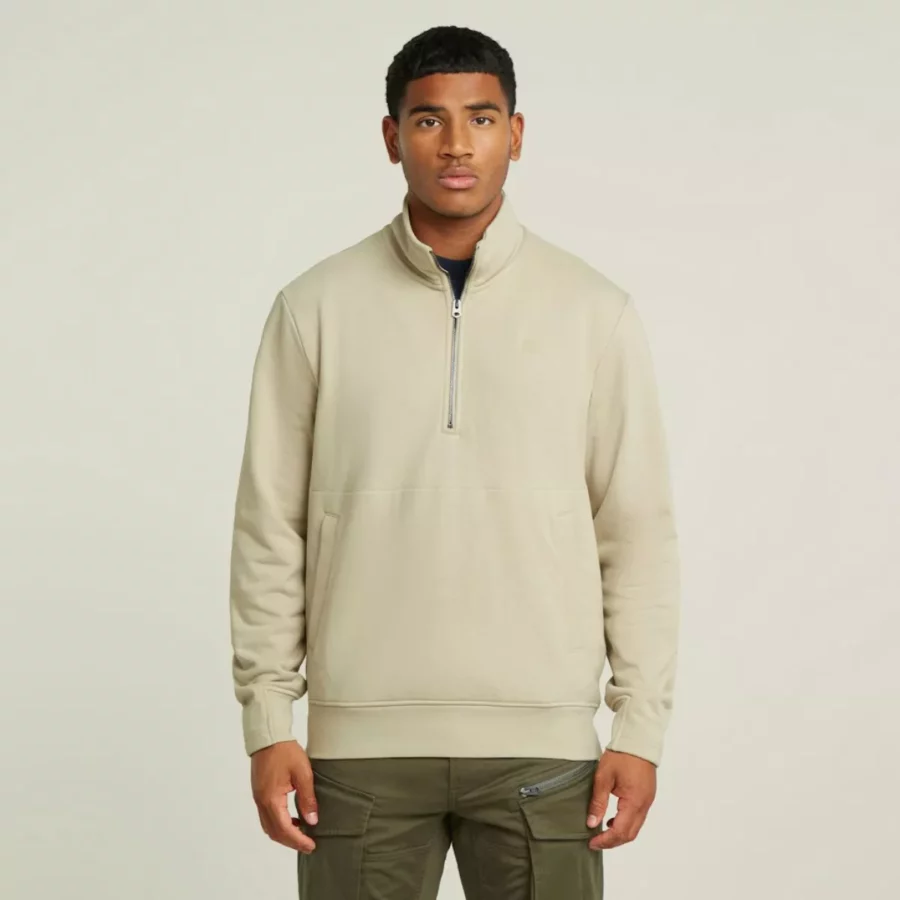 G-STAR-Nifous half zip sweater-D26305-D566-1214 dk brick-BEIGE