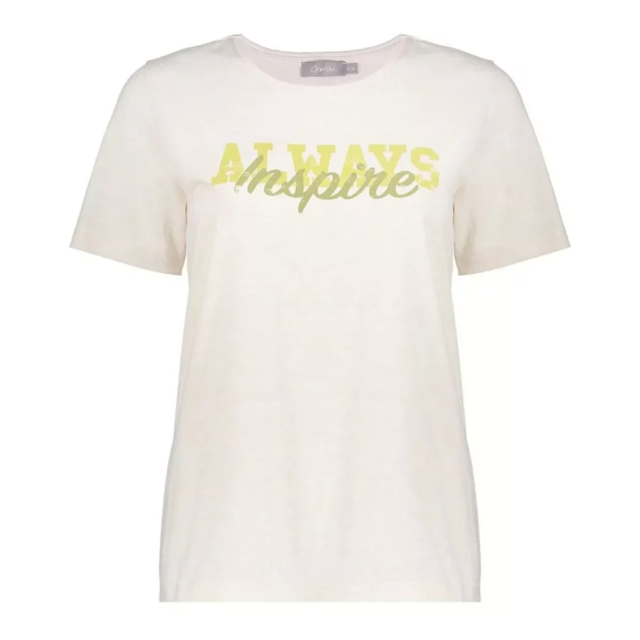 GEISHA-T-shirt always inspire-52146-24-720 sand/green-ZAND