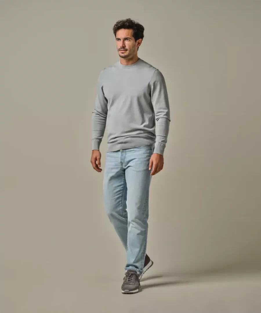 Profuomo-Pullover crew neck ls-PPWJ10001G-Z2 Mid green-GROEN