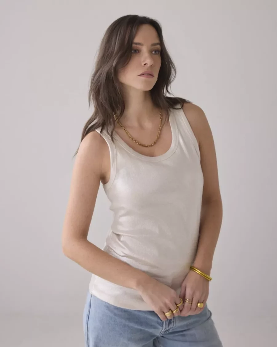 Summum-Rib tanktop cotton rib-Lisbon-5138-122 Ivory-OFF WHITE