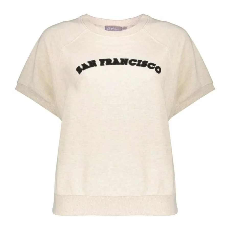 GEISHA-Sweat short sleeves san francisco-52085-21-720 sand/black-ZAND
