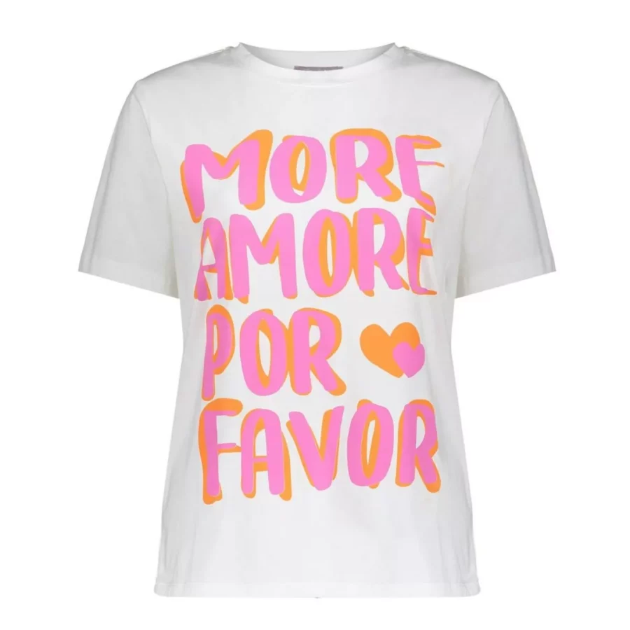 GEISHA-T-shirt 'amore'-52040-70-0 white/pink/orange-WIT
