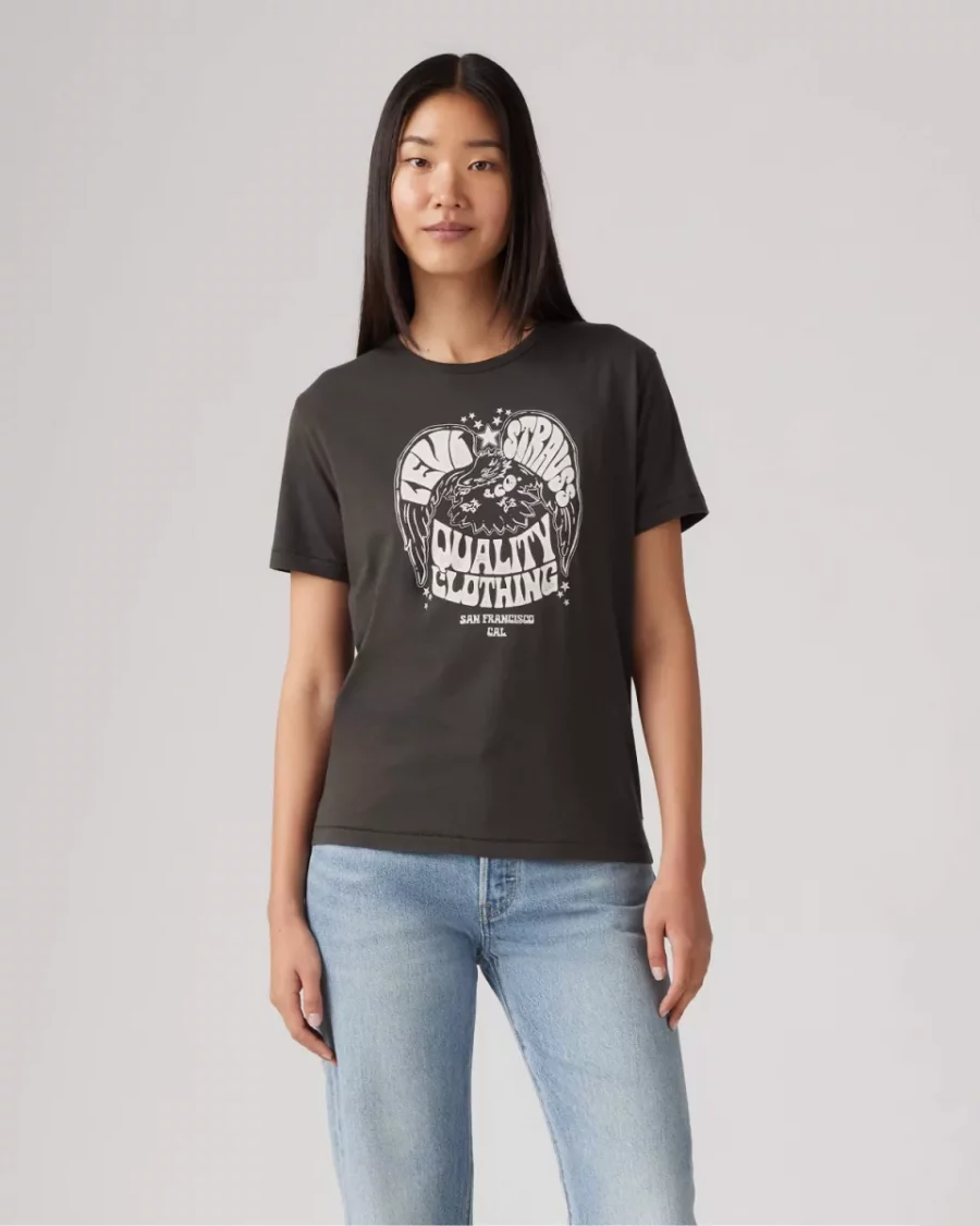 LEVI STRAUSS-Graphic Iconic Tee Eagle Tee Pirate Black-A8802-0042-BLACK