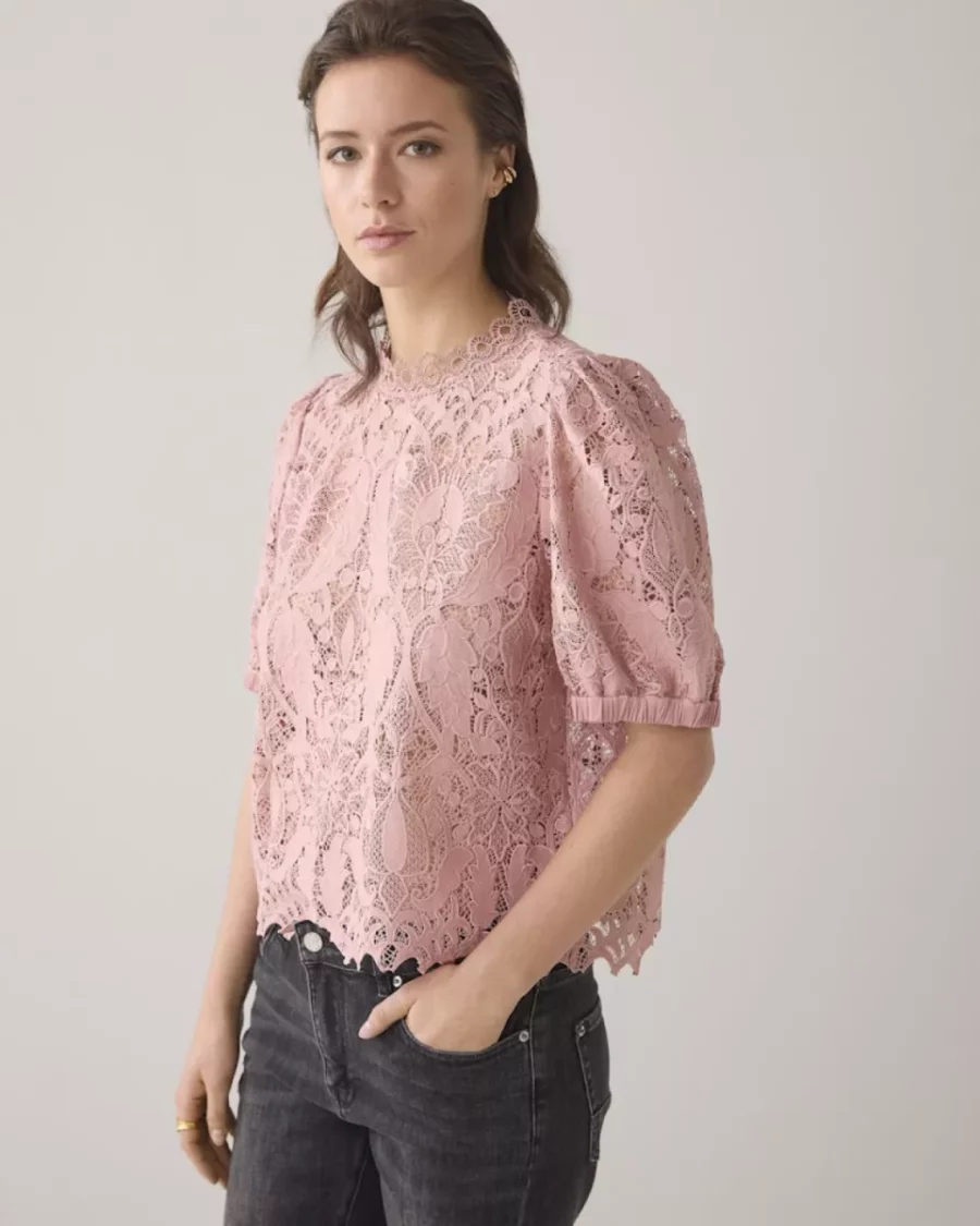 Summum-Short sleeve top lace-2s3255-12182-504 Rose smoke-PINK