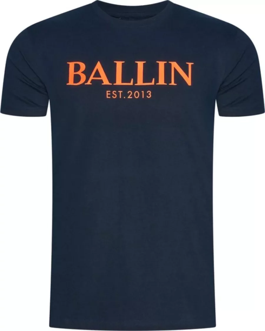 BALLIN--Ballin t shirts-Navy fluor oranje-NAVY