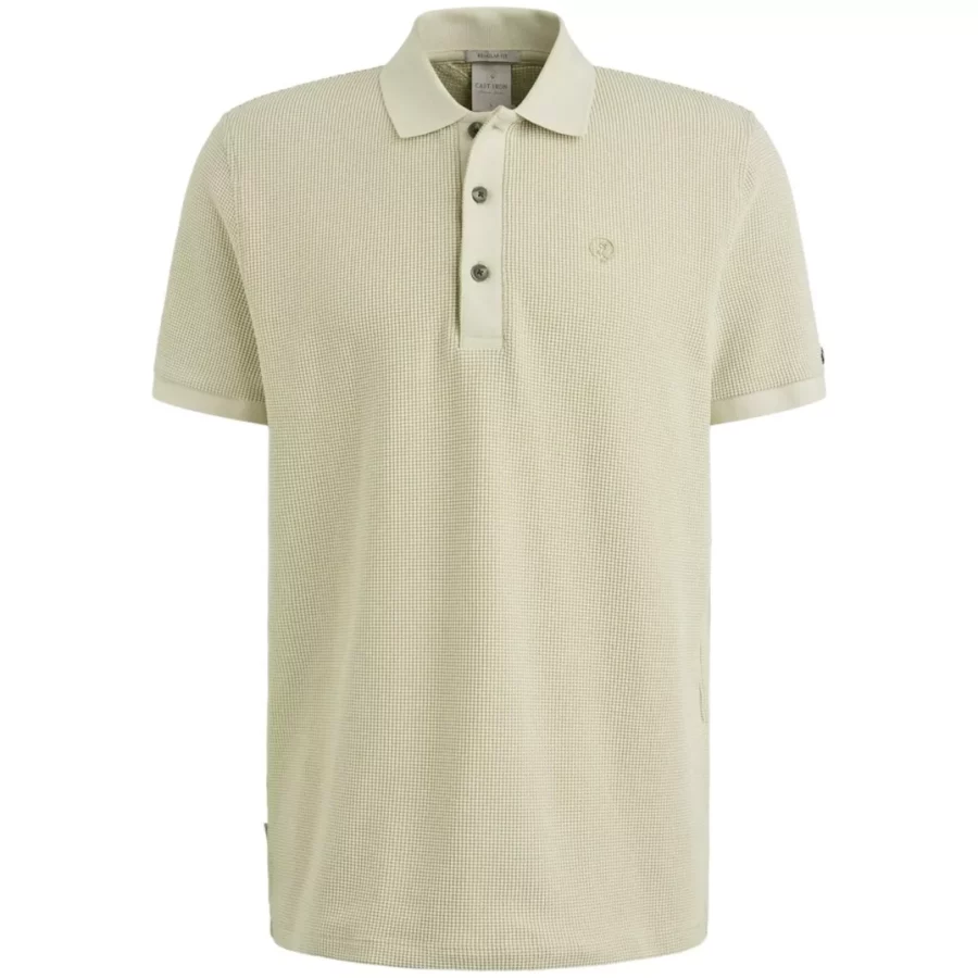 CAST IRON-Short sleeve r-neck two tone waffl-CPSS2504889-7014 Silver birch-LICHT-/PAREL GRIJS