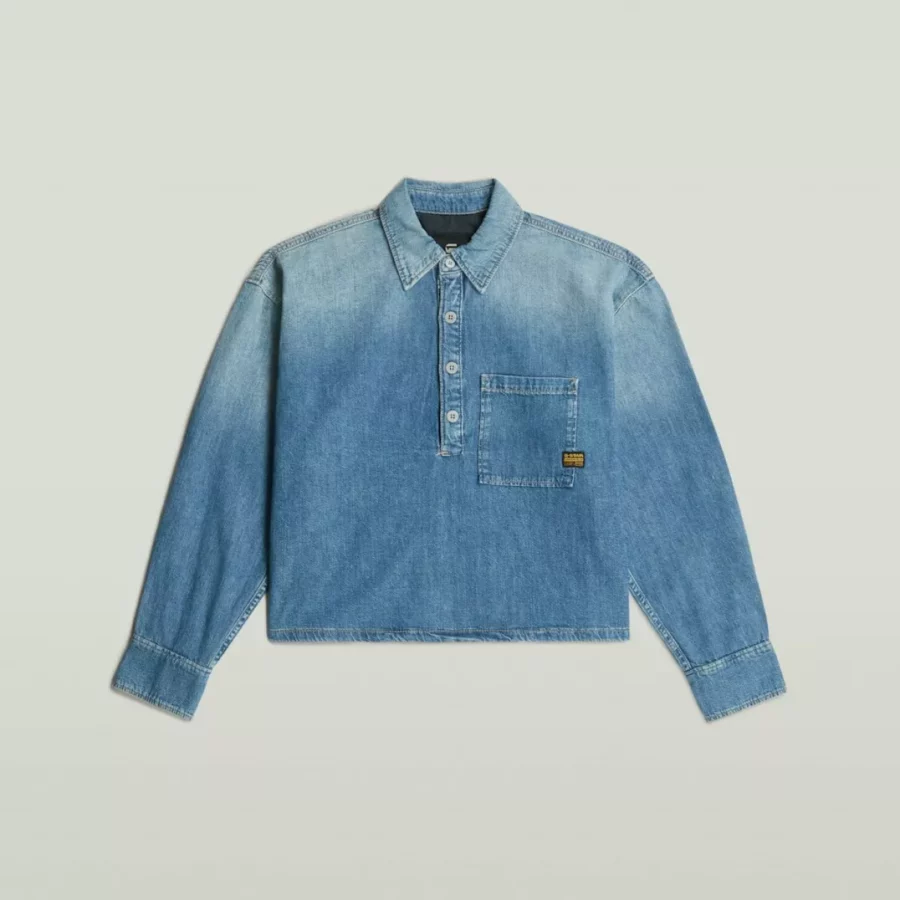 G-STAR-Boxy day shirt WMN-D26297-D946-H166 faded isles blue-DENIM
