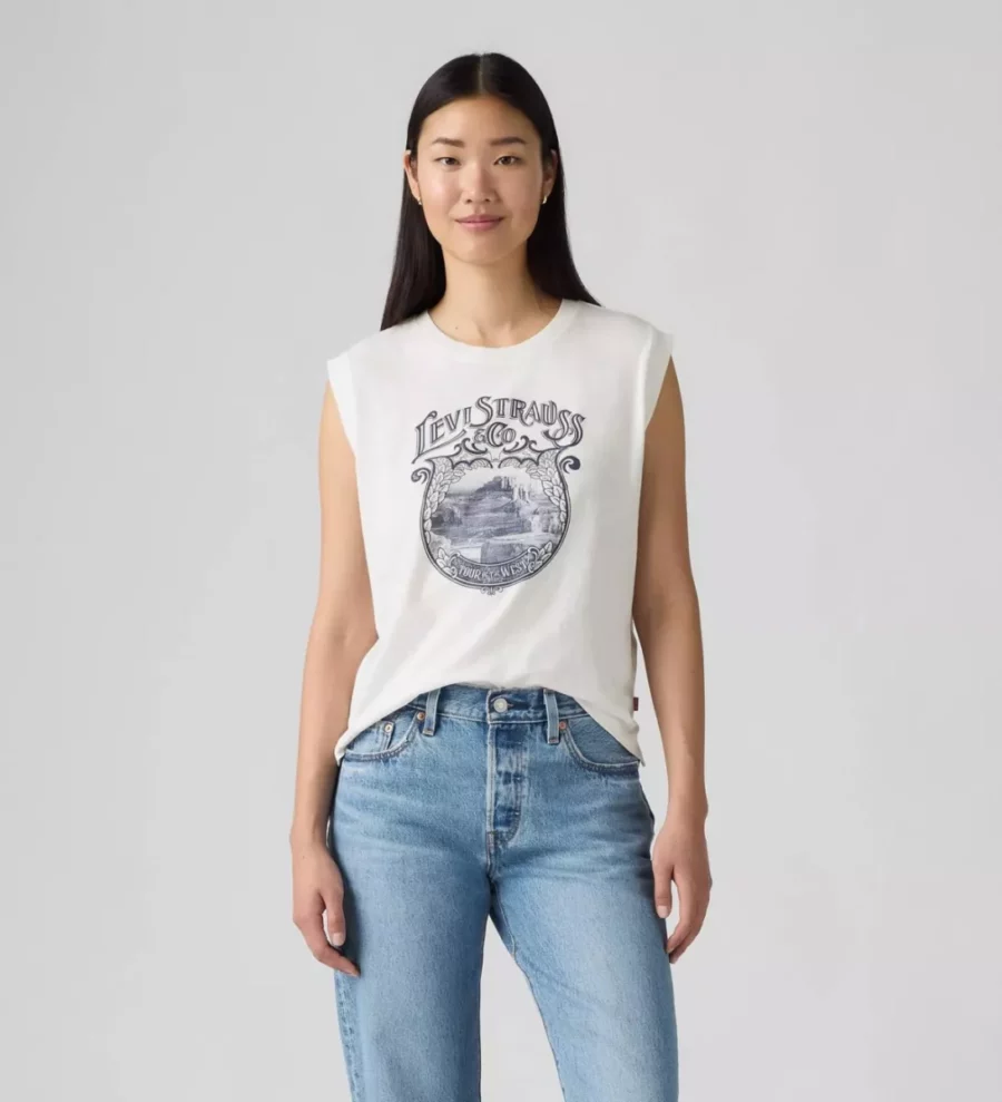 LEVI STRAUSS-Gr Box Tank Tank Deco Canyon View-001MW-0000-CREME