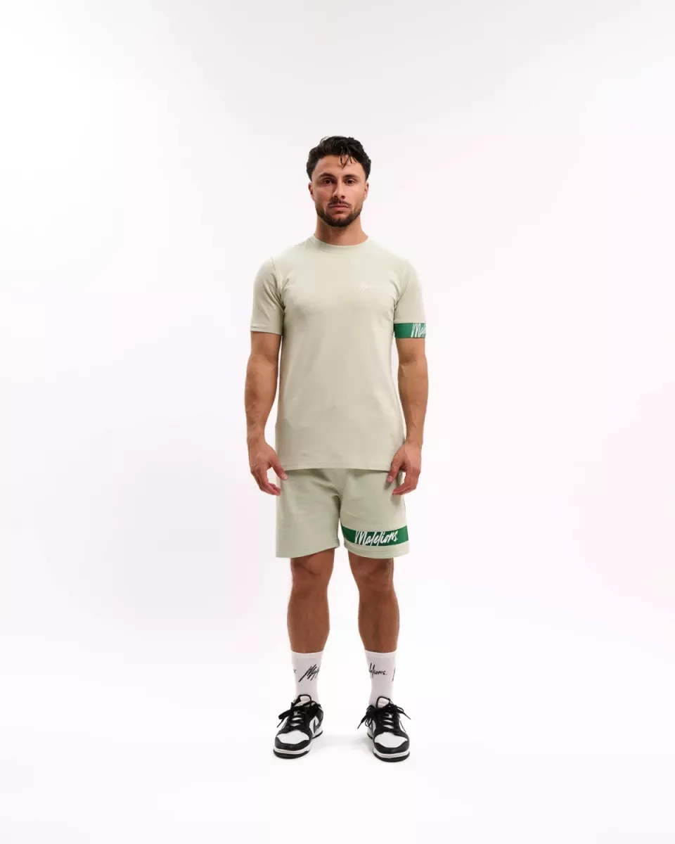 MALELIONS-Malelions men captain t-shirt 2.0-MM1-HS25-01-739 Light sage green-GROEN