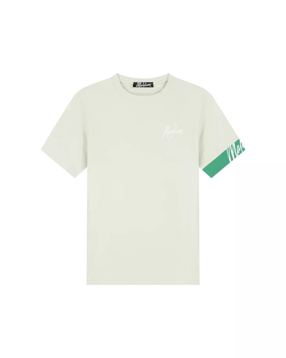 MALELIONS-Malelions men captain t-shirt 2.0-MM1-HS25-01-739 Light sage green-GROEN