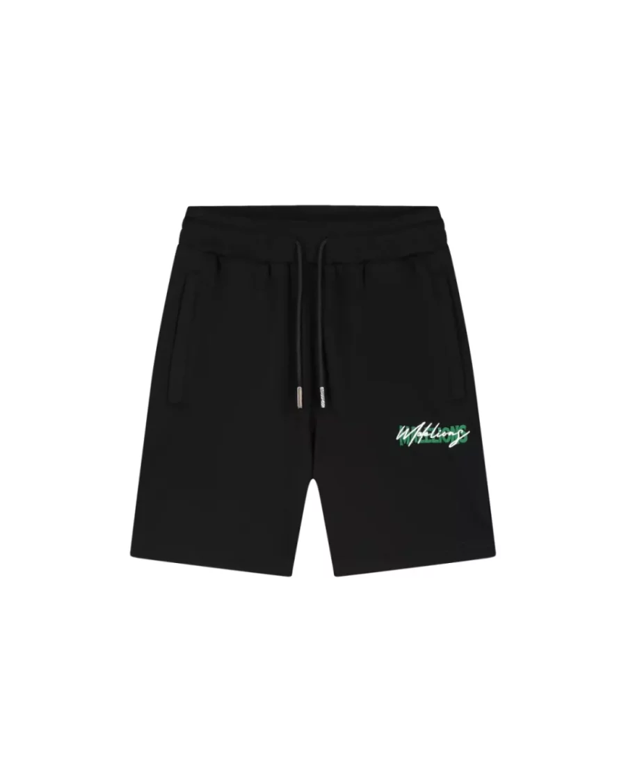 MALELIONS-Malelions men iconic shorts-MM1-HS25-29-920 Black green-ZWART
