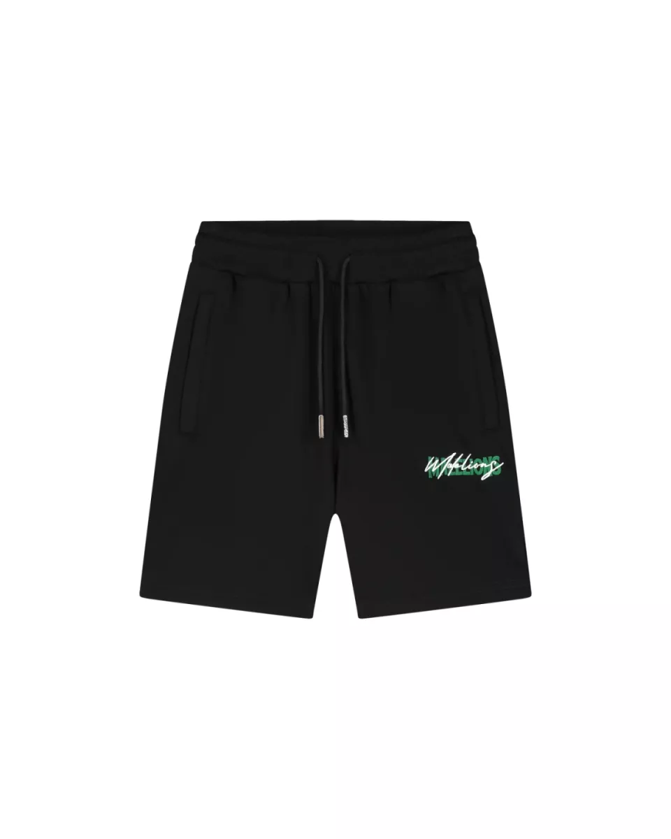 MALELIONS-Malelions men iconic shorts-MM1-HS25-29-920 Black green-ZWART