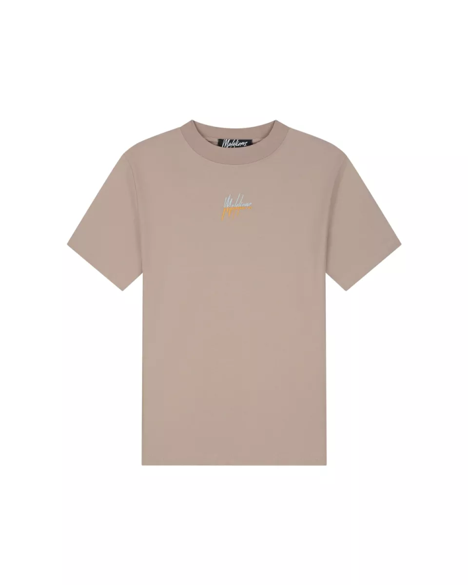 MALELIONS-Malelions men splint t-shirt-MM1-HS25-19-731 Taupe dusty turquoise-TAUPE