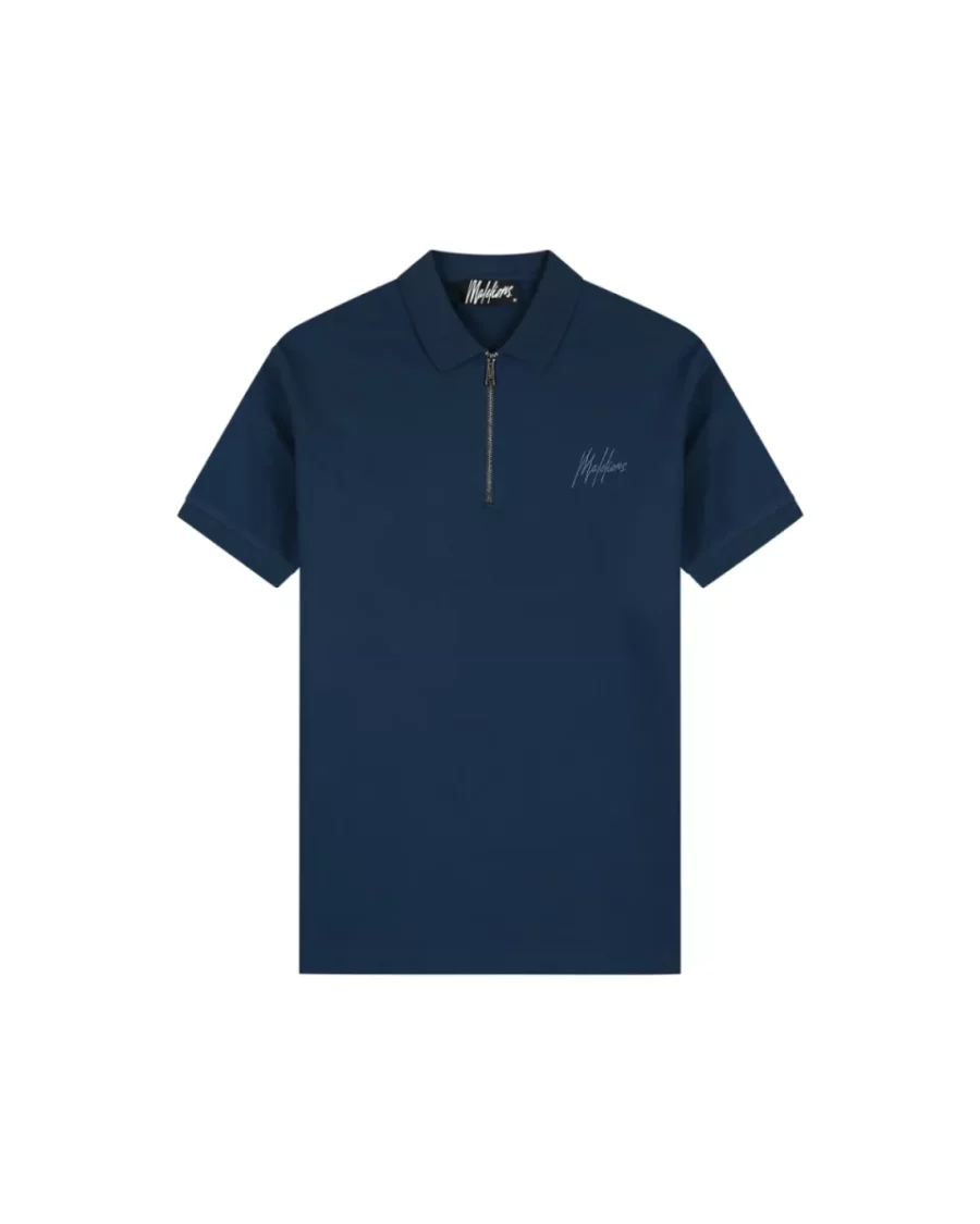 MALELIONS-Malelions men zip polo-MM1-HS25-41-303 Navy-NAVY