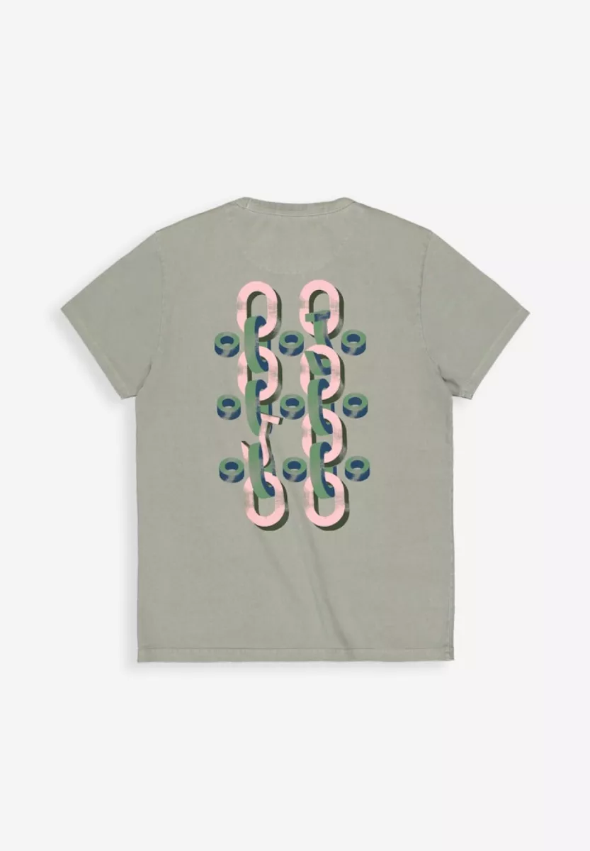 BUTCHER OF BLUE-BOB X MVG chain hook tee-M2512056-907 lt. seal grey-GRIJS