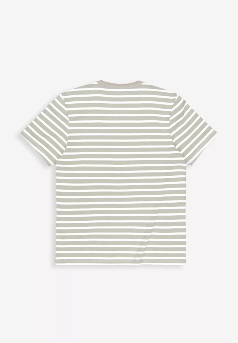 BUTCHER OF BLUE-Classic stripe butcher tee-M2512054-907 lt. seal grey-GRIJS