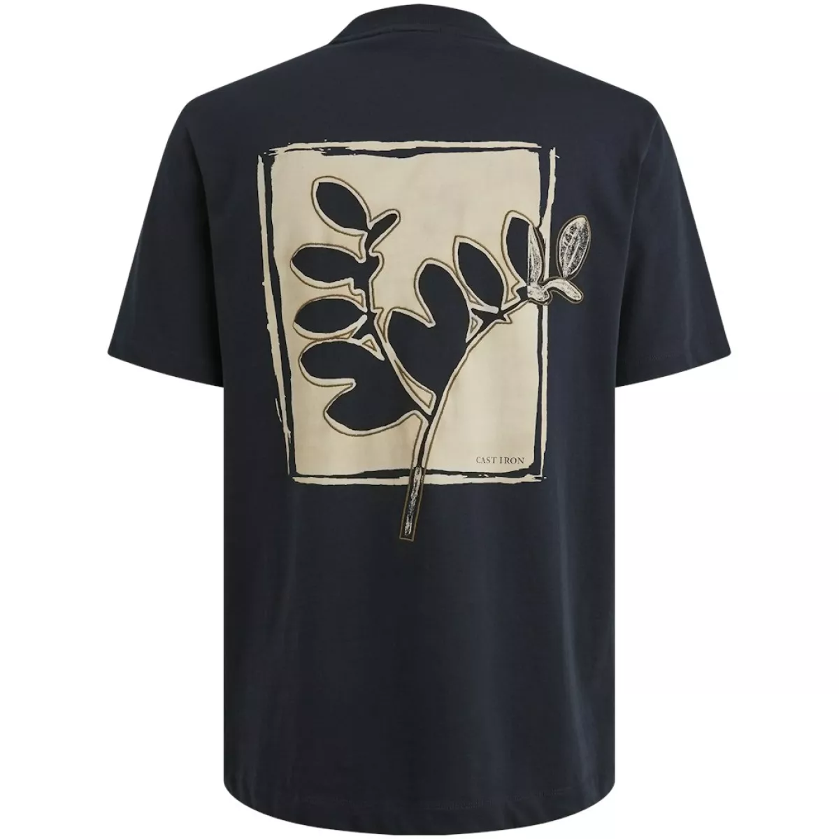 CAST IRON-Short sleeve r-neck regular fit siingle jersey-CTSS2505587-5287 Dark sapphire-BLAUW