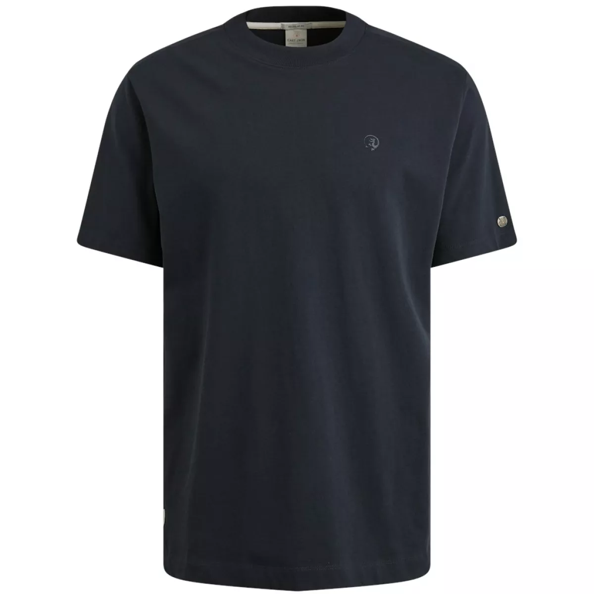 CAST IRON-Short sleeve r-neck regular fit siingle jersey-CTSS2505587-5287 Dark sapphire-BLAUW