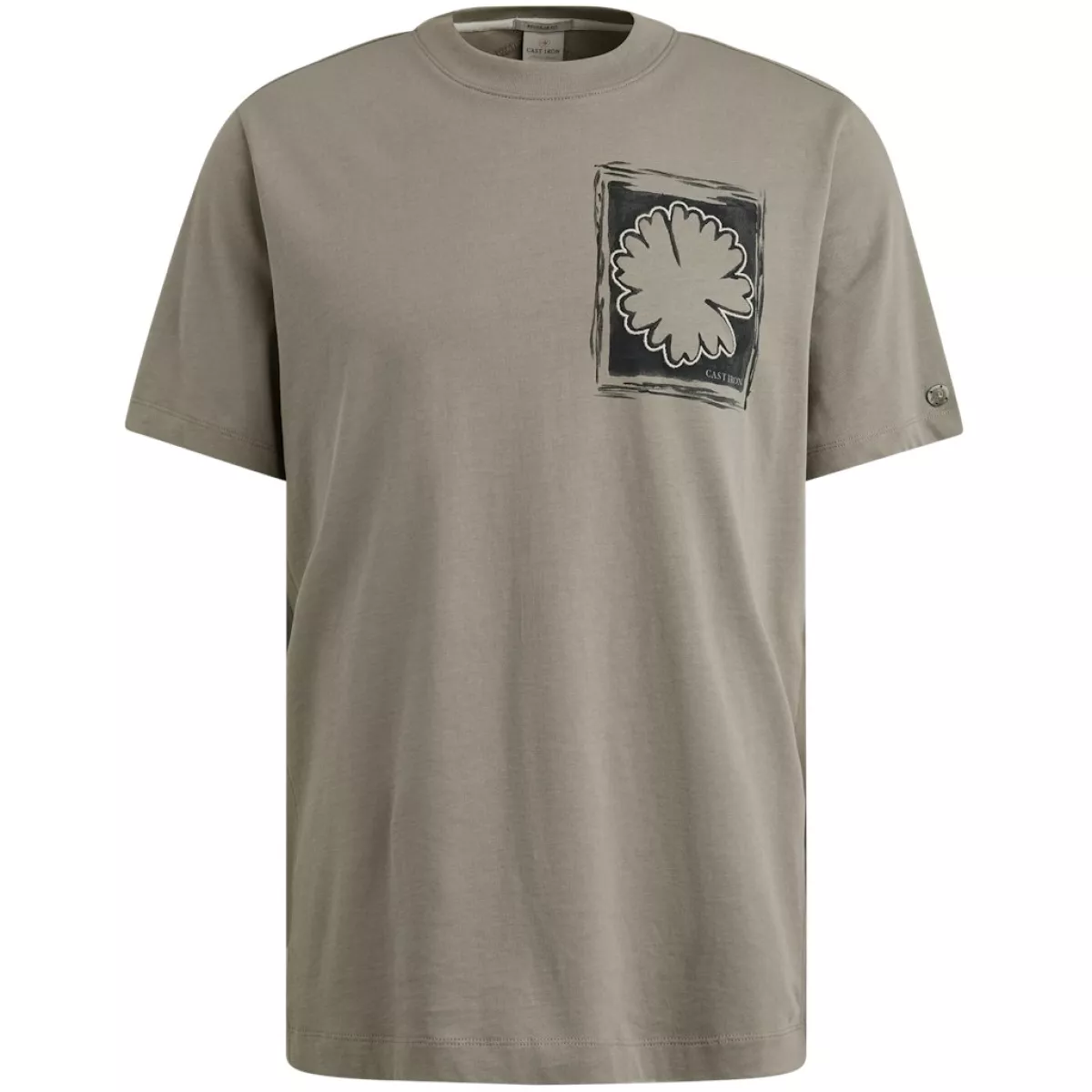 CAST IRON-Short sleeve r-neck regular fit sinlge jersey-CTSS2505586-9032 Elephant skin-GRIJS