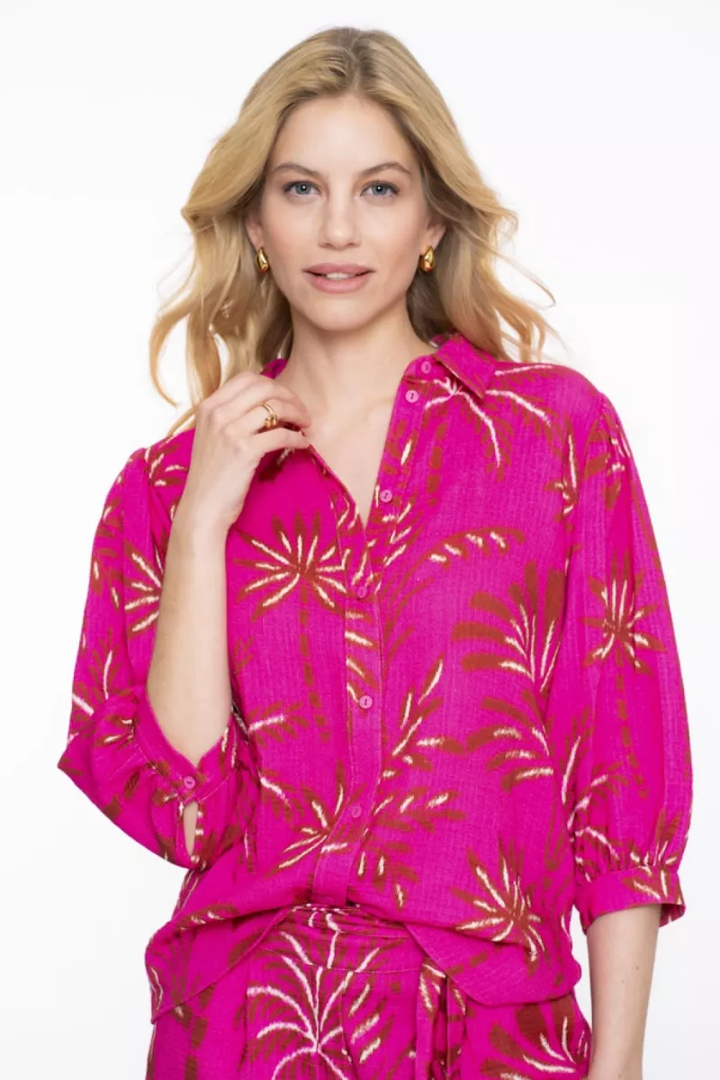 GEISHA-Blouse-53488-20-445 fuchsia/off-white-FUCHSIA