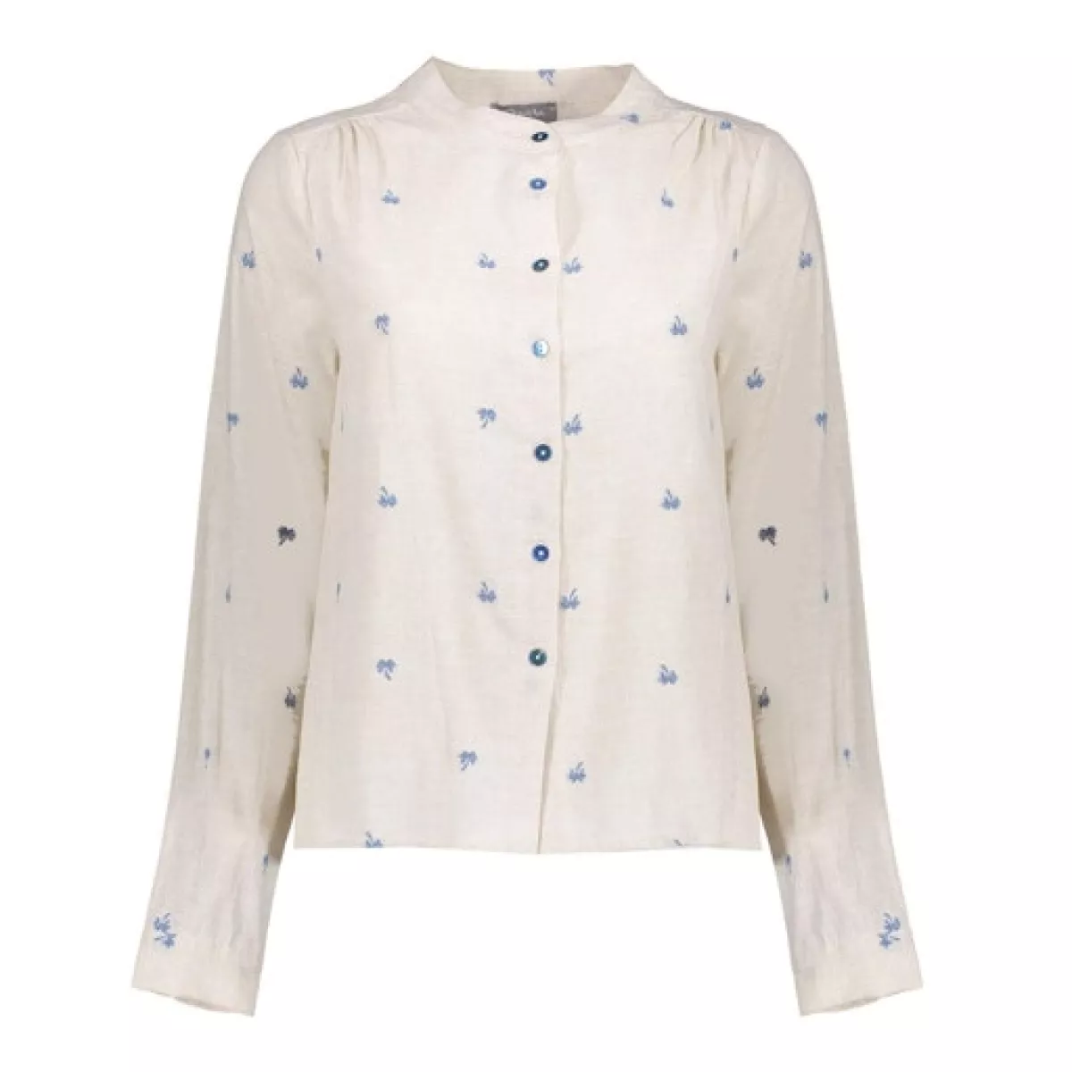 GEISHA-Blouse embroidery-53166-70-721 Light sand blue-ZAND