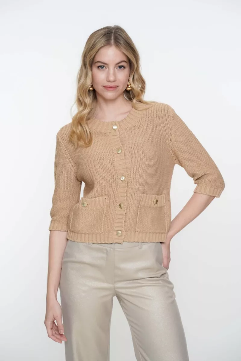 GEISHA-Cardigan buttons-54023-29-720 Sand-ZAND