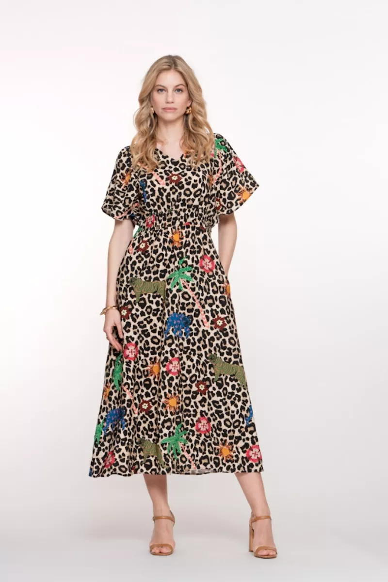 GEISHA-Dress-57348-20-720 sand/green/blue-ZAND
