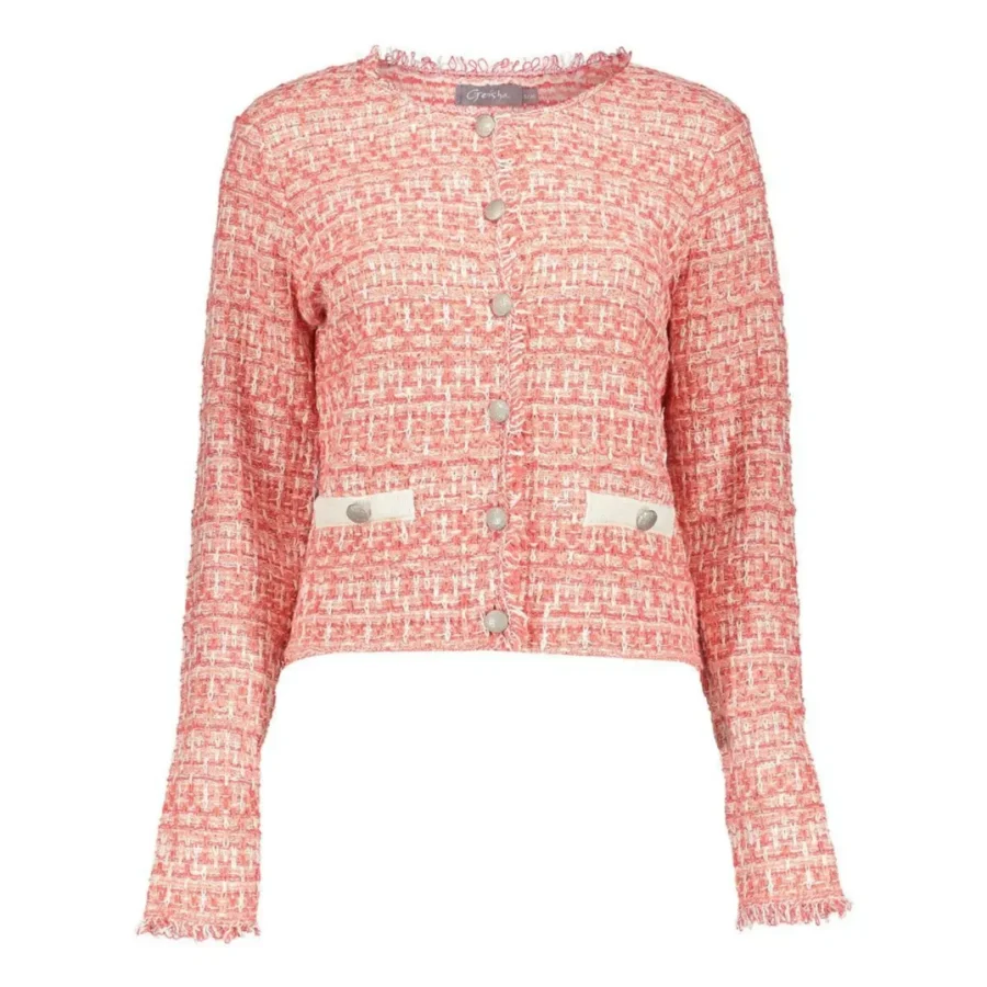GEISHA-Jacket knit-54010-10-220 Coral off white-KORAAL