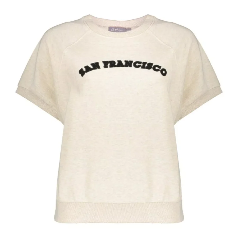 GEISHA-Sweat short sleeves san francisco-52085-21-720 sand/black-ZAND