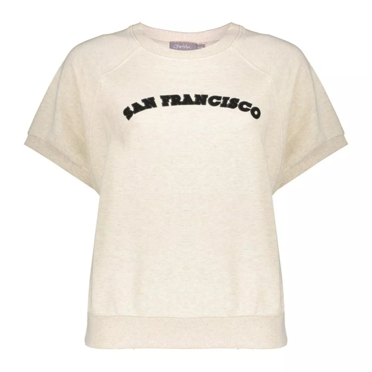 GEISHA-Sweat short sleeves san francisco-52085-21-720 sand/black-ZAND