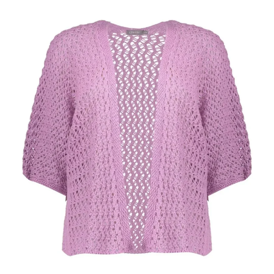 GEISHA-Vest chrochet batsleeve-54063-70-300 Lilac-LILA