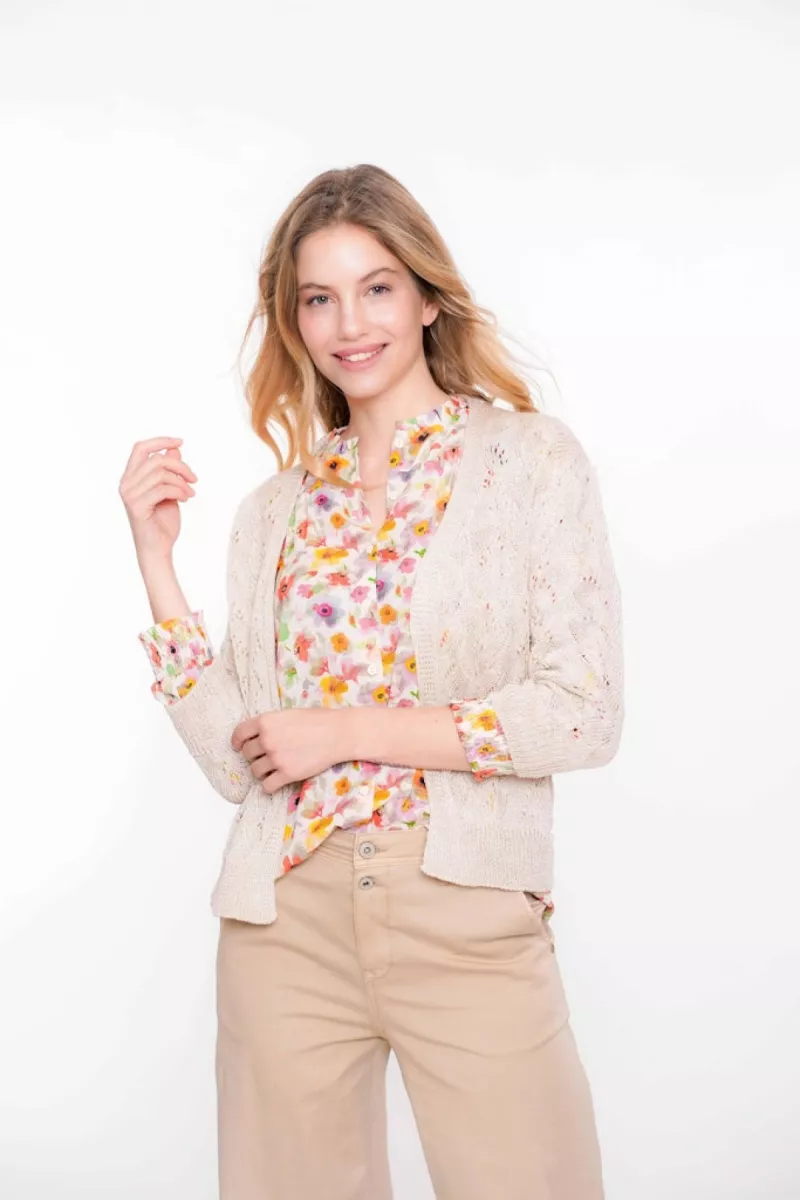 GEISHA-Vest crochet-54060-70-721 Light sand-ZAND