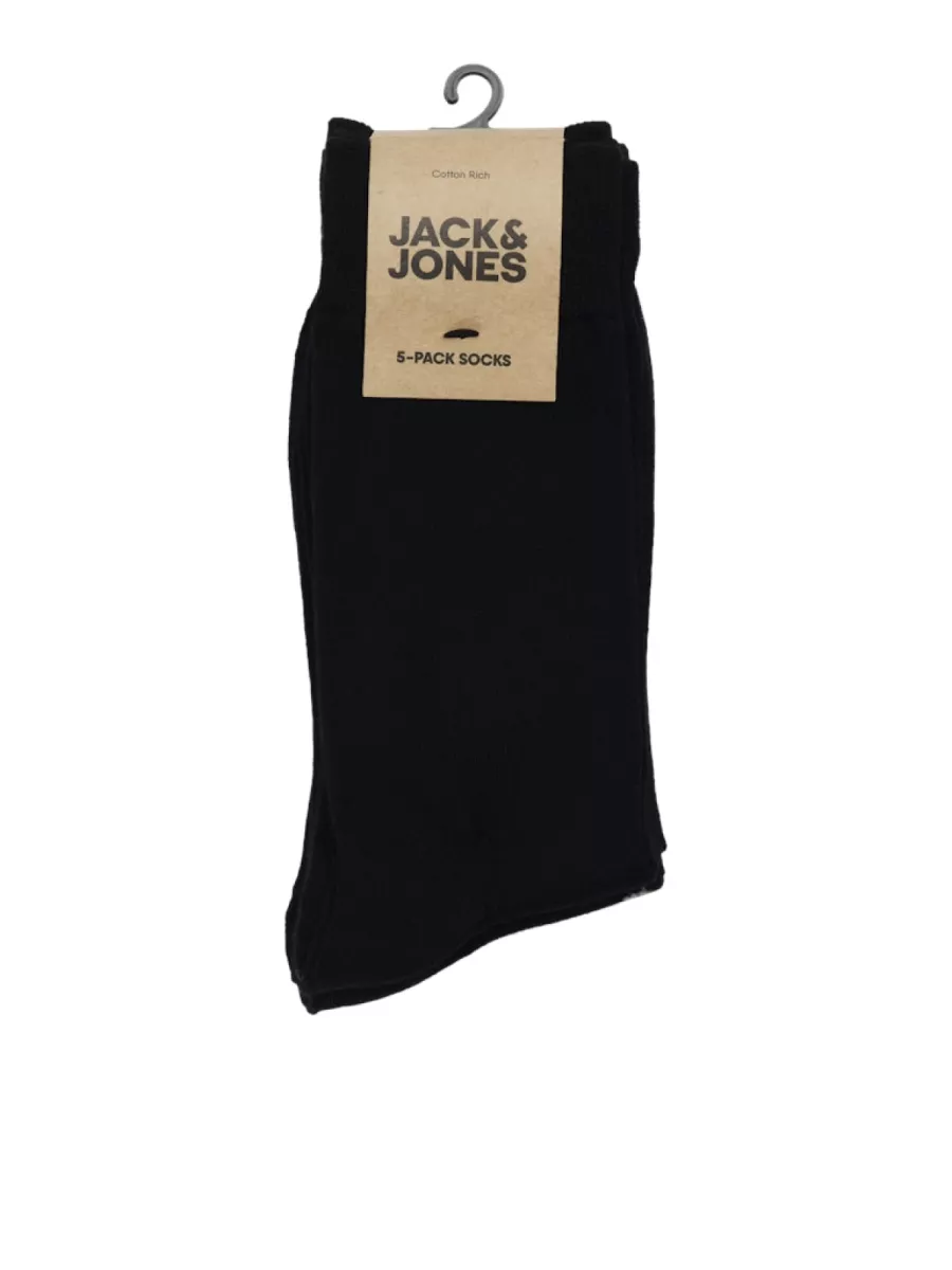 JACK & JONES-JACBASIC BAMBOO SOCK 5 PACK NOOS-12198027-Black black black-BLACK