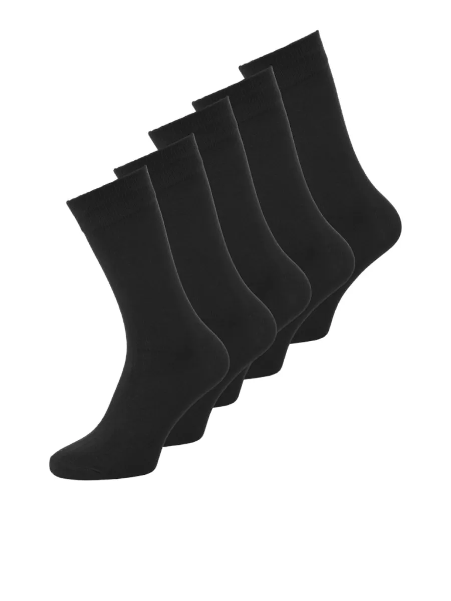 JACK & JONES-JACBASIC BAMBOO SOCK 5 PACK NOOS-12198027-Black black black-BLACK