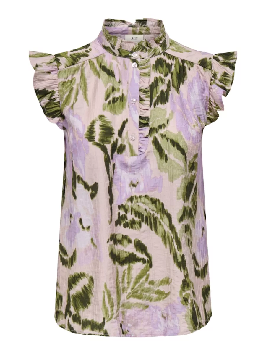 JDY-JDYBILLY S/L FRILL TOP WVN-15350717-Salsa Rosa-ROSE