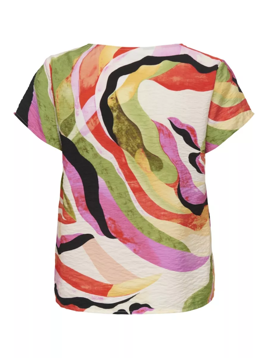 JDY-JDYLUMI S/S TOP WVN-15351624-Cloud Dancer-MULTICOLOR