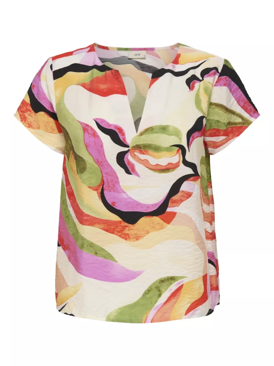 JDY-JDYLUMI S/S TOP WVN-15351624-Cloud Dancer-MULTICOLOR