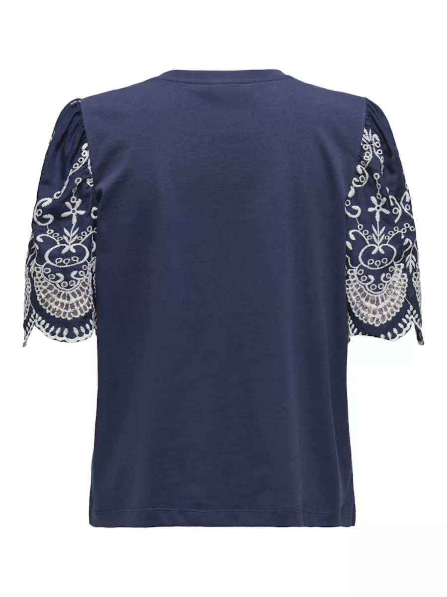 JDY-JDYOMA BRODERIE ANGLAISE TOP JRS-15341457-Black Iris-BLACK