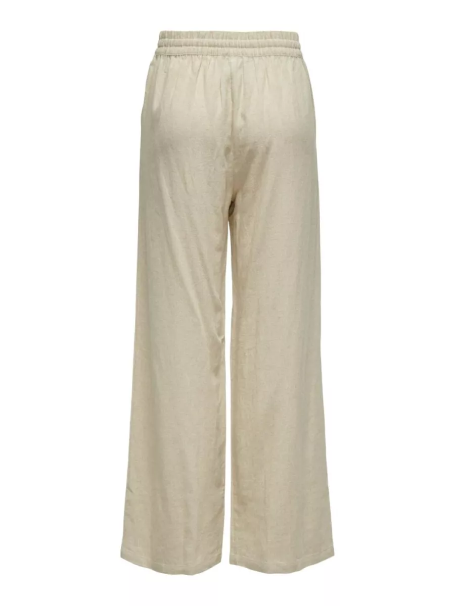 JDY-JDYSAY HW LINEN WIDE PANT WVN NOOS-15318361-Oatmeal-GRIJS MELEE