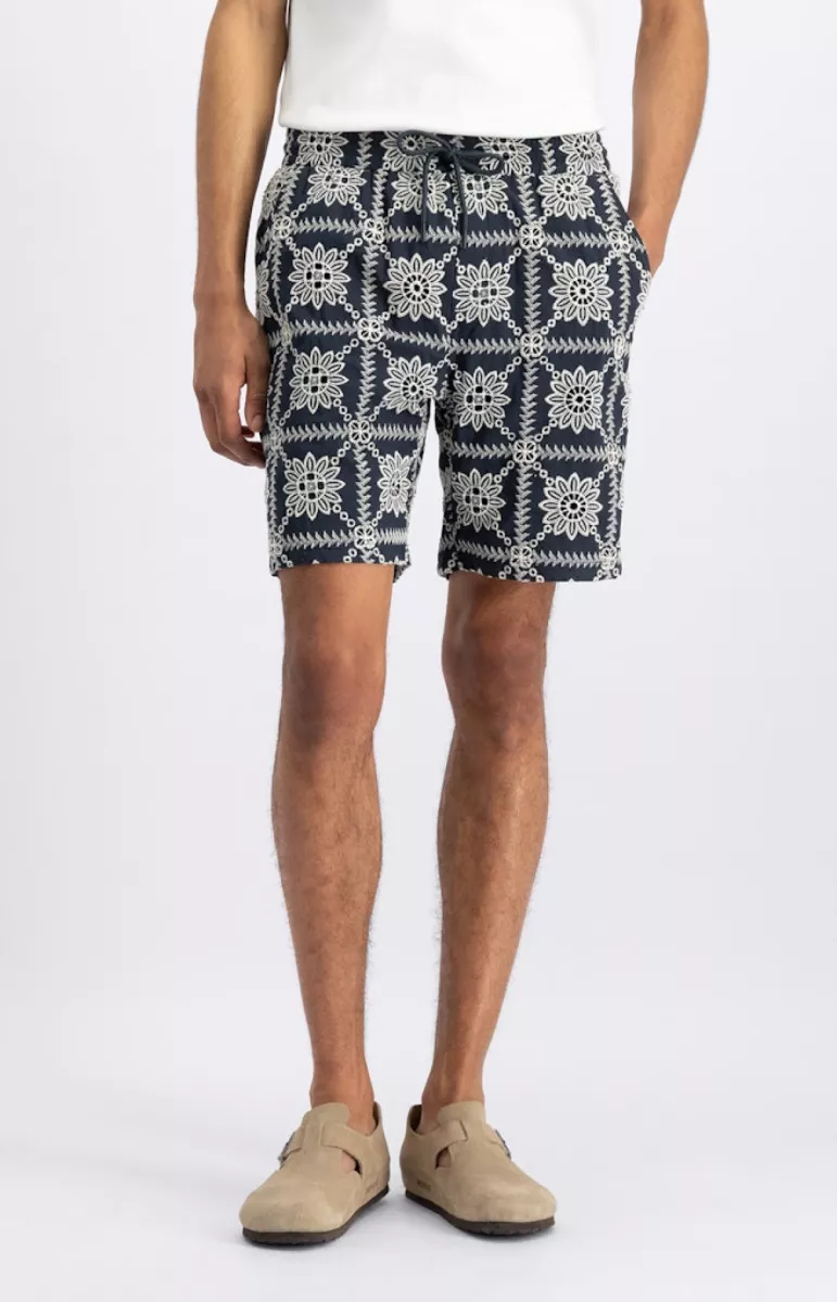 Law of the Sea-Alida embroidered short-10187-301 sky captain-NAVY