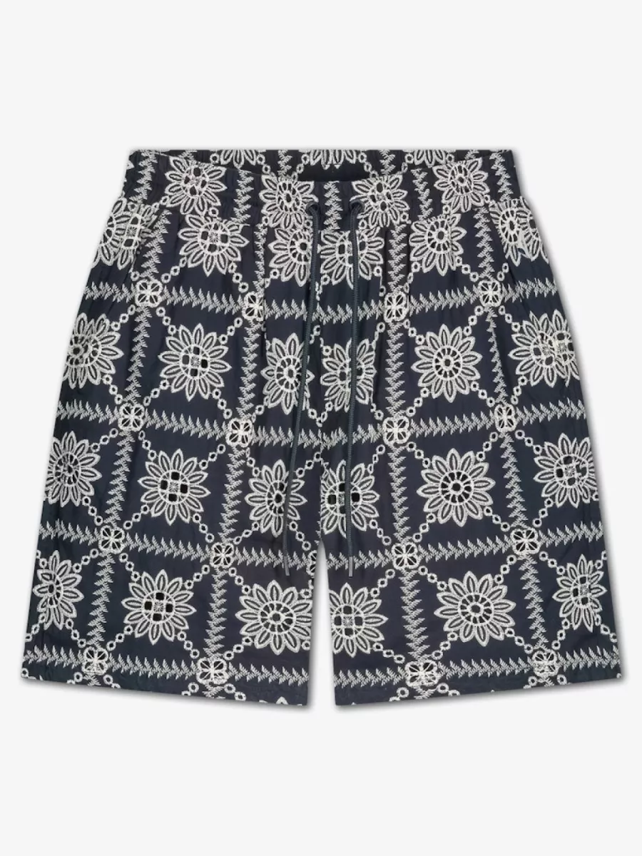 Law of the Sea-Alida embroidered short-10187-301 sky captain-NAVY