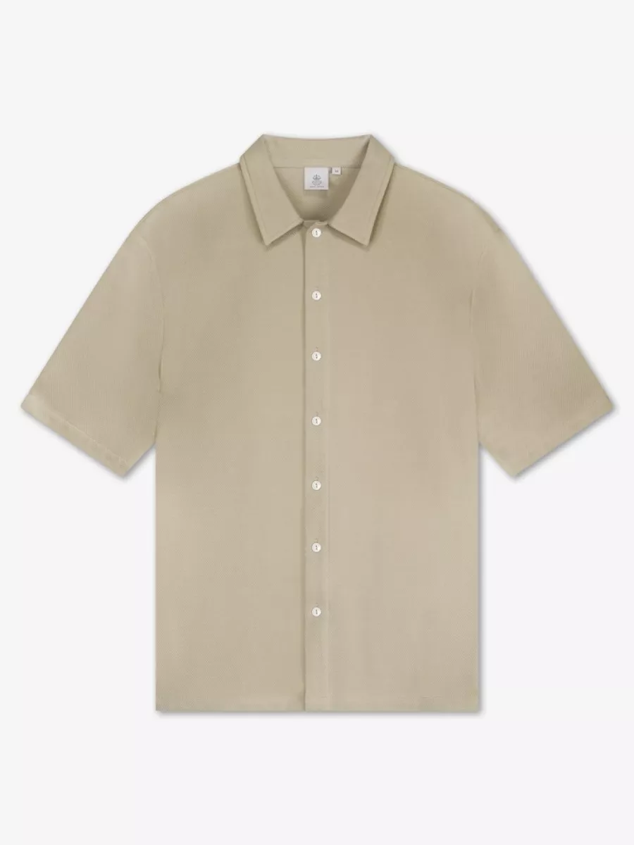 Law of the Sea-Bermuda structured shirt-10179-703 feather grey-DONKER GRIJS/GRAFIET