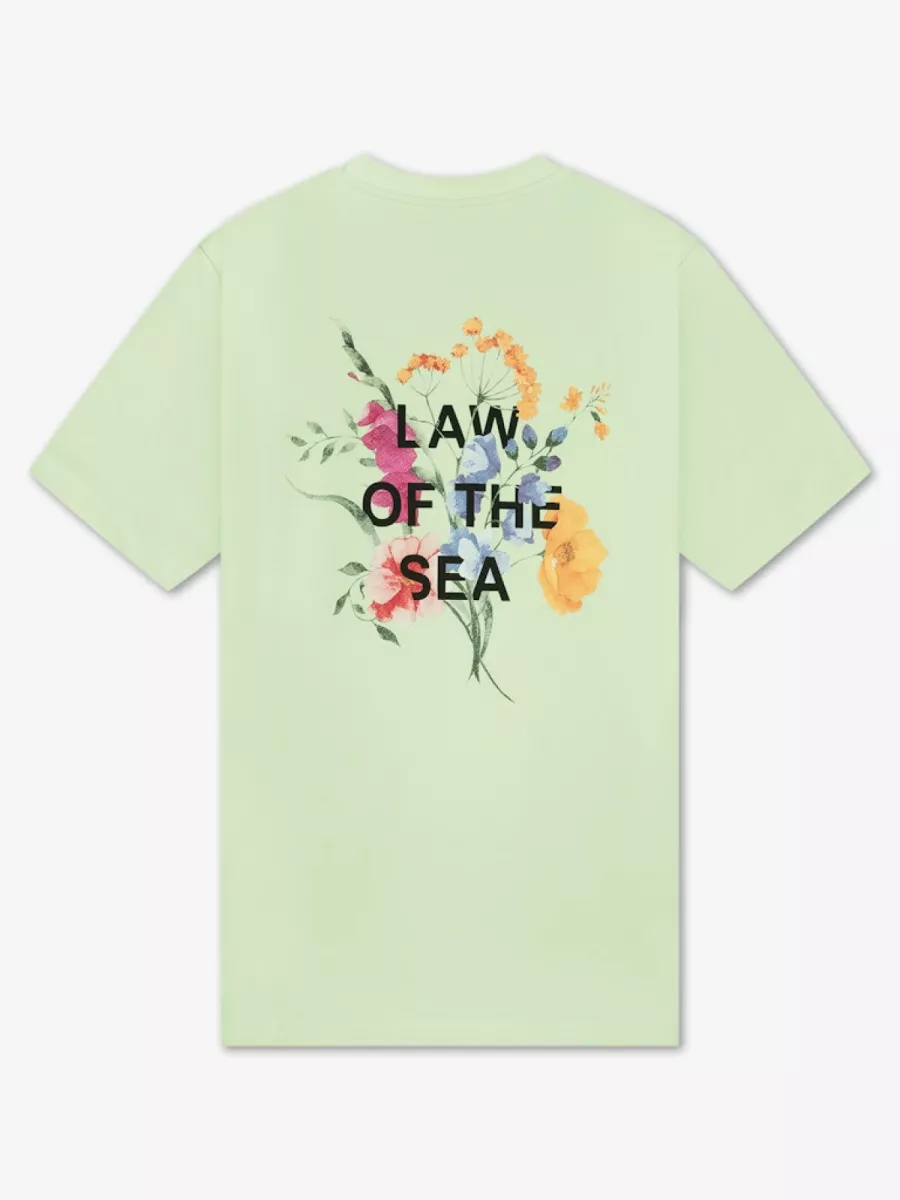 Law of the Sea-Botanicals backprinted artwork tee-10206-407 tender green-LEGERGROEN