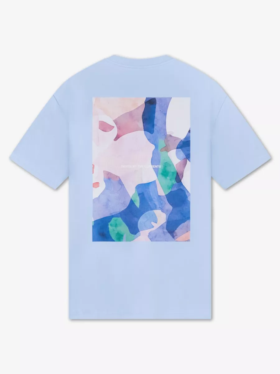 Law of the Sea-Crystal backprinted artwork tee-10209-303 windsurfer-LICHT BLAUW
