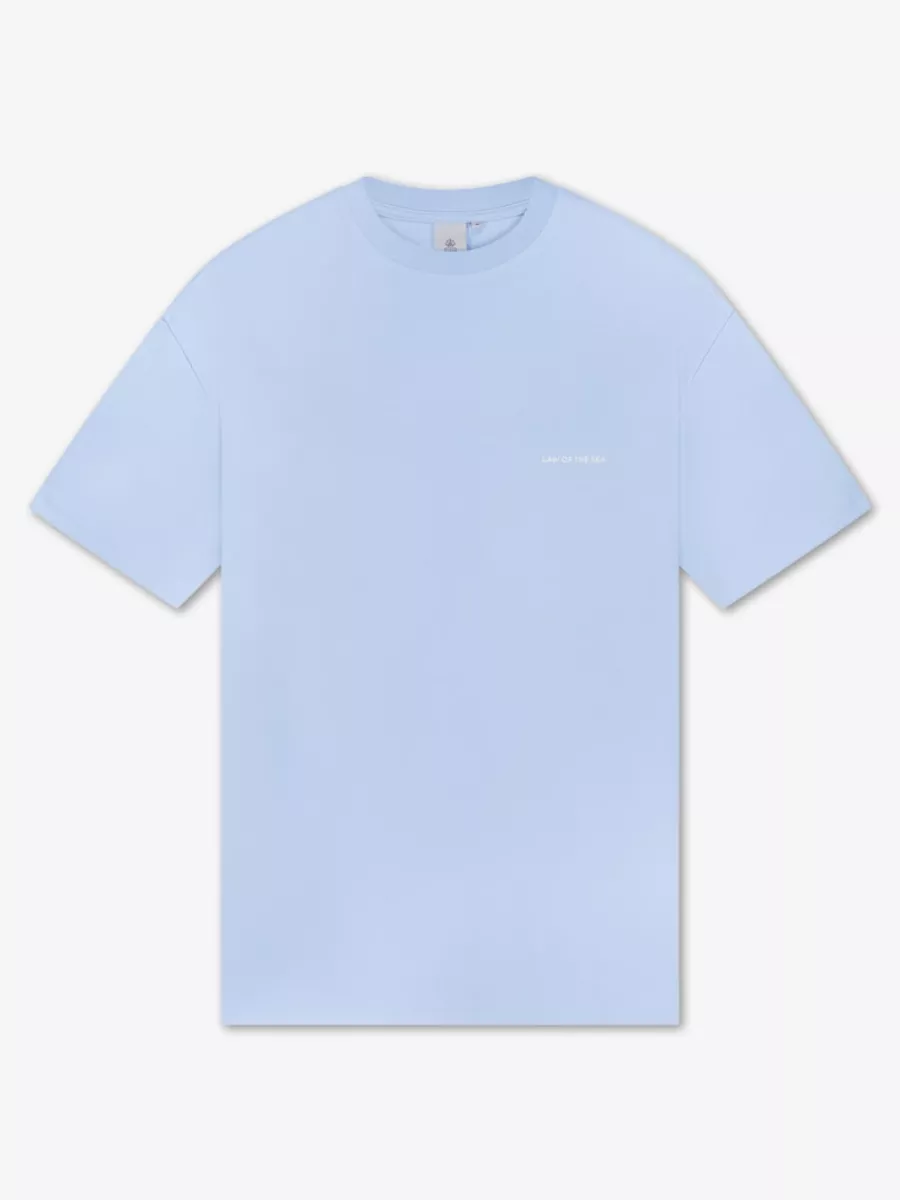 Law of the Sea-Crystal backprinted artwork tee-10209-303 windsurfer-LICHT BLAUW
